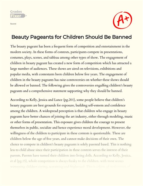 beauty pageants are bad essay